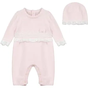 Ensemble tricoté pour bébé fille Elise avec bonnet