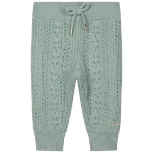 Pantalon en maille verte pour bébé fille