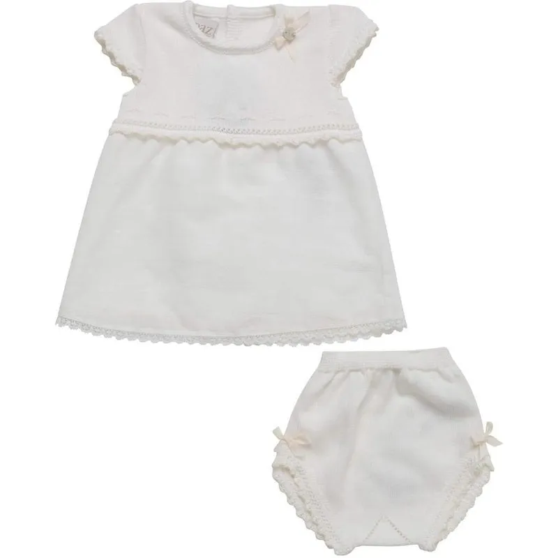 Ensemble deux pièces ivoire pour bébé fille