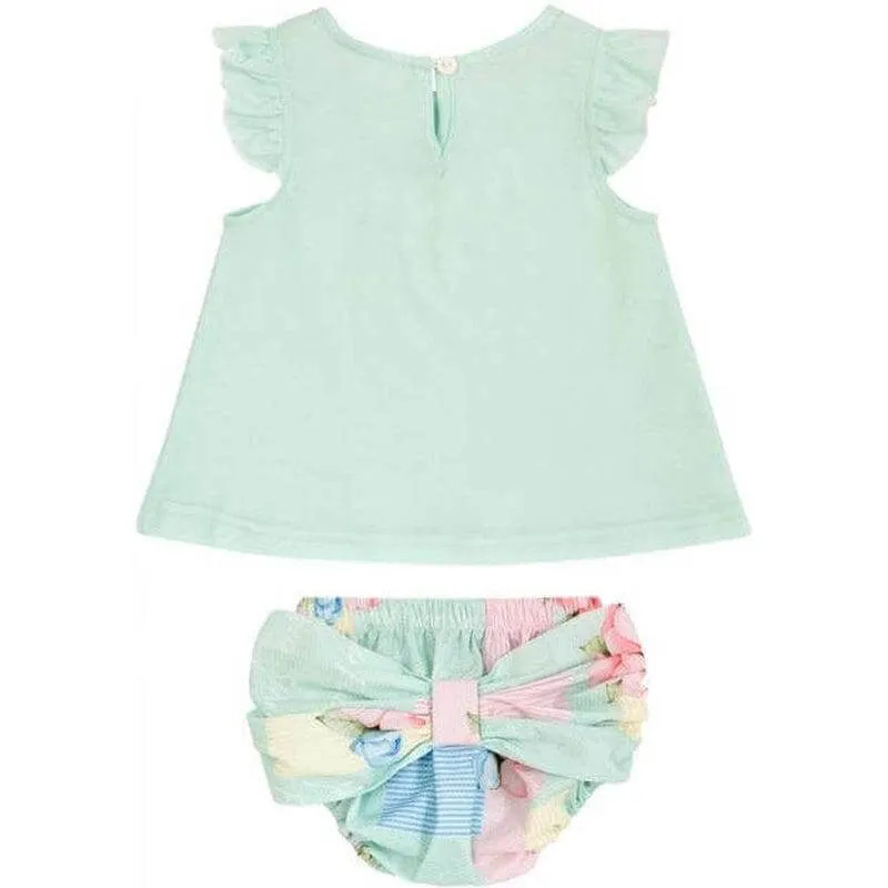 Ensemble Oiseau Vert Menthe pour Bébé Fille