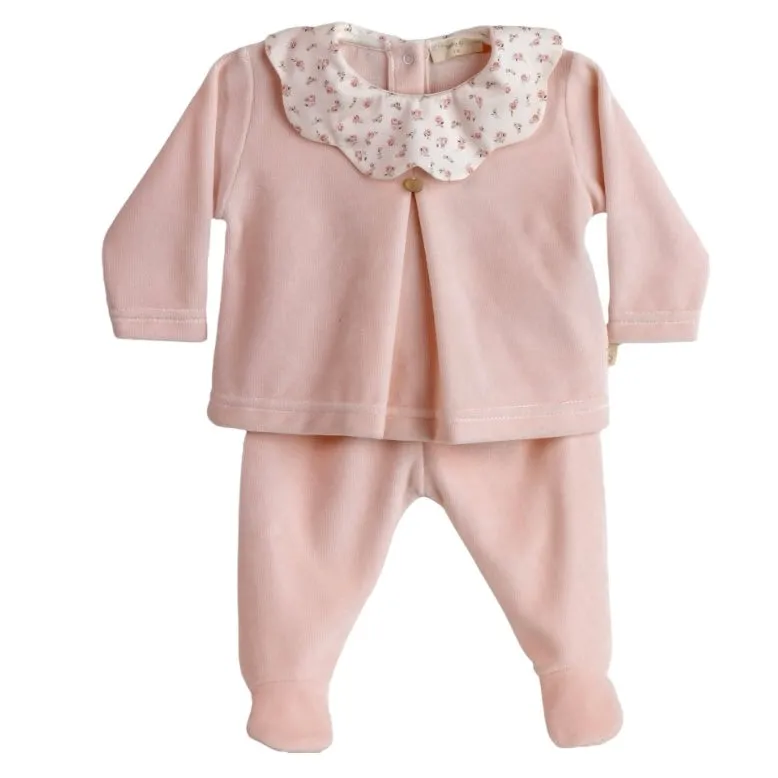 Ensemble floral pêche pour bébé fille