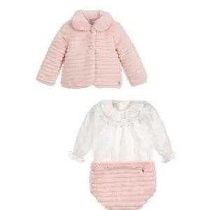 Ensemble 3 pièces rose pour bébé fille