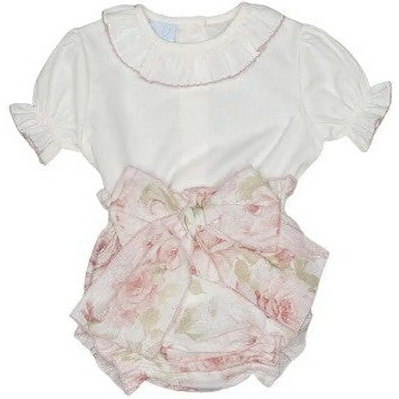 Ensemble Bloomer Rose et Ivoire pour Bébés Filles