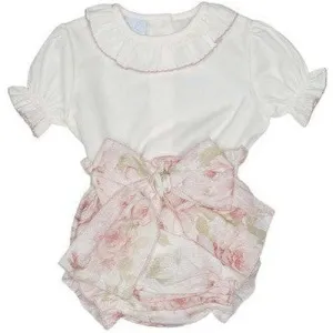 Ensemble Bloomer Rose et Ivoire pour Bébés Filles