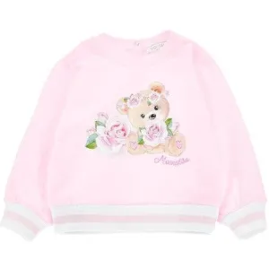 Pull ours en rose avec ours pour bébé fille