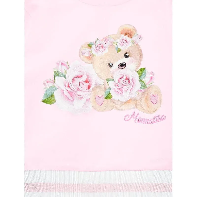 Pull ours en rose avec ours pour bébé fille