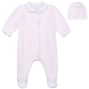 Grenouillère et Bonnet Rose Lapin pour Bébé Fille