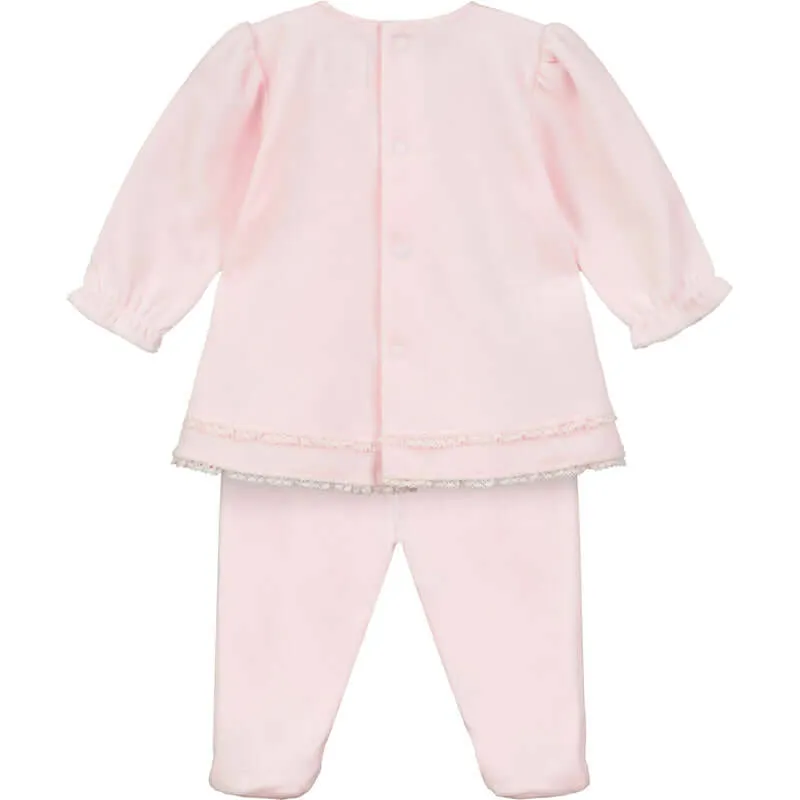 Ensemble en velours rose Ella pour bébé fille