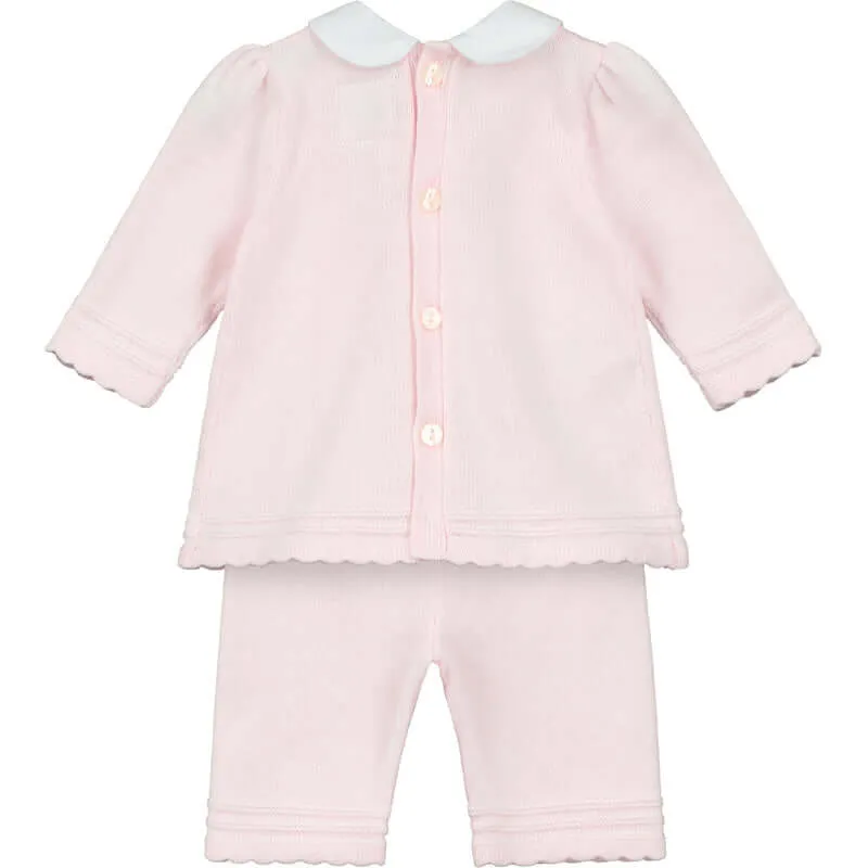 Ensemble tricoté rose Emilia pour bébé fille