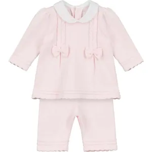 Ensemble tricoté rose Emilia pour bébé fille