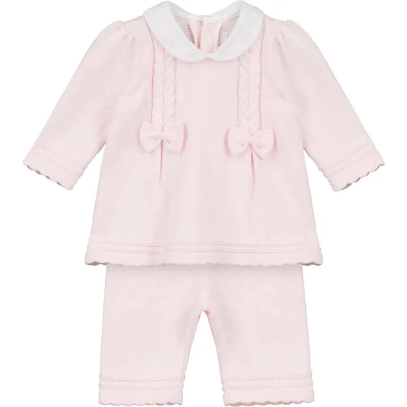 Ensemble tricoté rose Emilia pour bébé fille