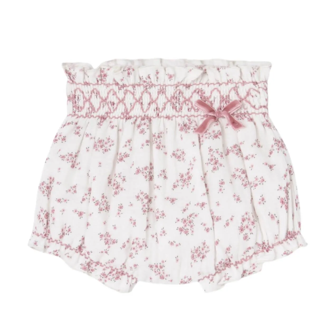 Ensemble en maille fleuri rose pour bébé fille
