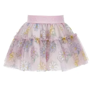 Jupe en tulle fleurie rose pour bébé fille