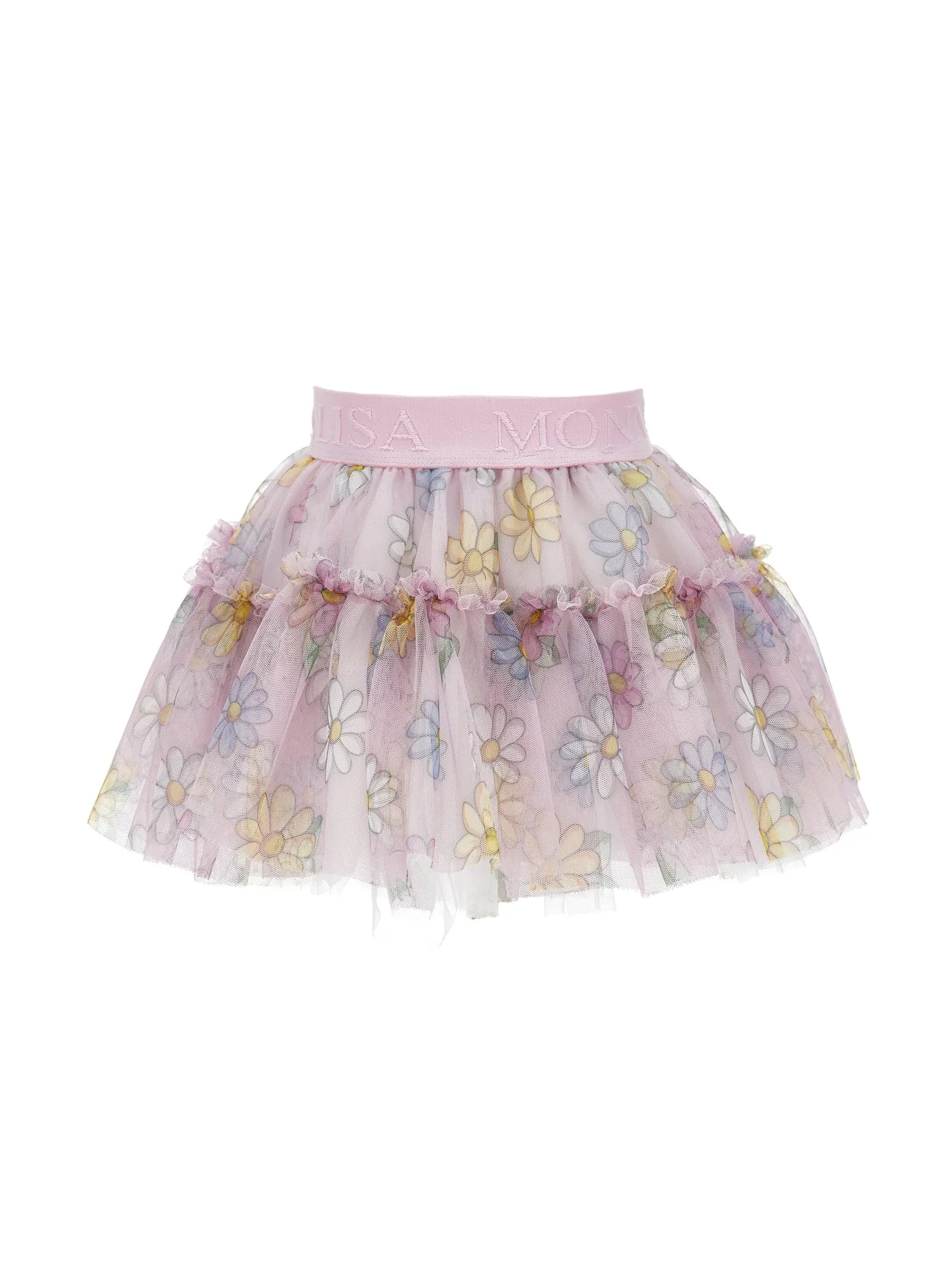 Jupe en tulle fleurie rose pour bébé fille