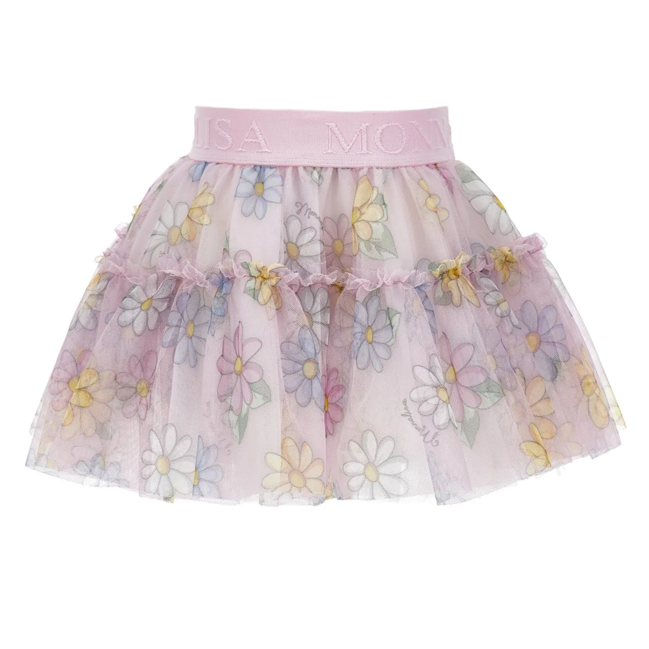 Jupe en tulle fleurie rose pour bébé fille