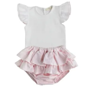 Ensemble à volants rose pour bébé fille