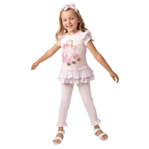Ensemble de leggings essentiels pour les vacances en rose pour bébés filles