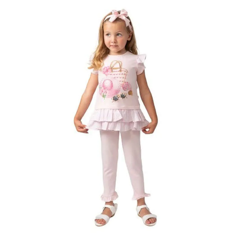 Ensemble de leggings essentiels pour les vacances en rose pour bébés filles