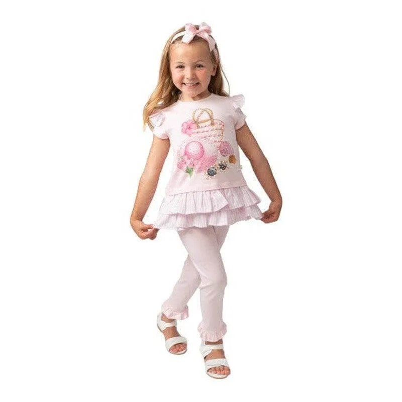 Ensemble de leggings essentiels pour les vacances en rose pour bébés filles