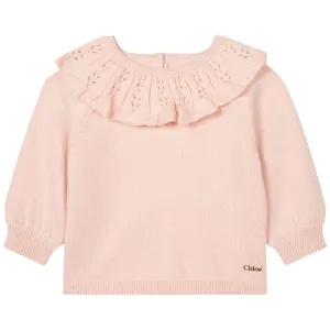 Pull en maille rose pour bébé fille