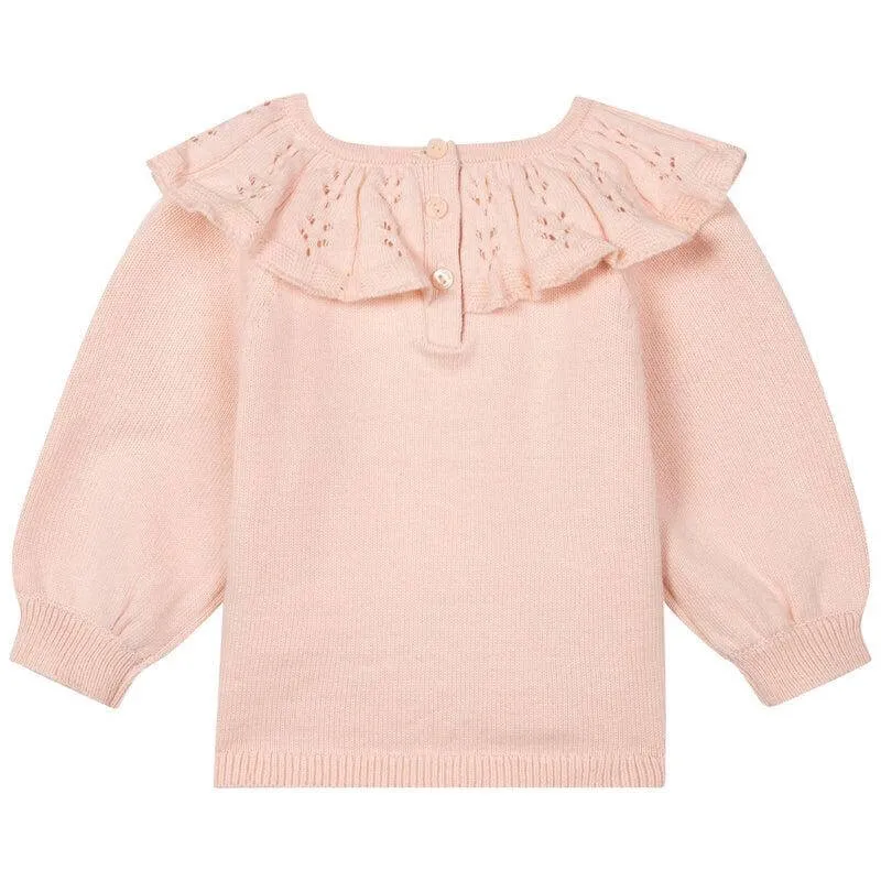 Pull en maille rose pour bébé fille