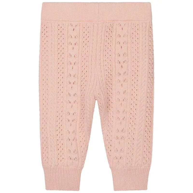 Pantalons en maille rose pour bébé fille