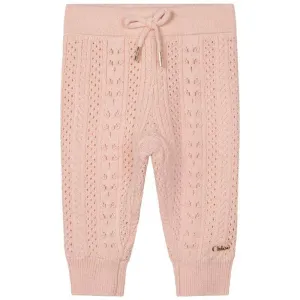 Pantalons en maille rose pour bébé fille