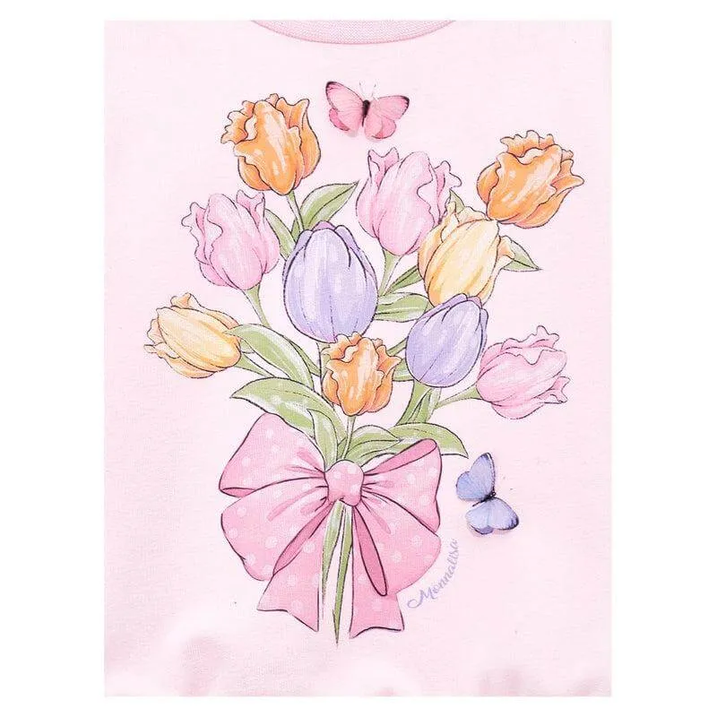 Pull rose tulipe pour bébé fille