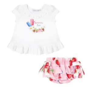 Ensemble T-shirt et bloomer pour bébé fille