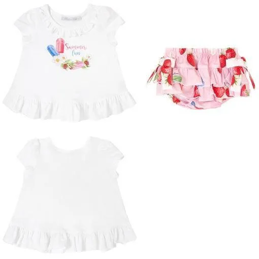 Ensemble T-shirt et bloomer pour bébé fille