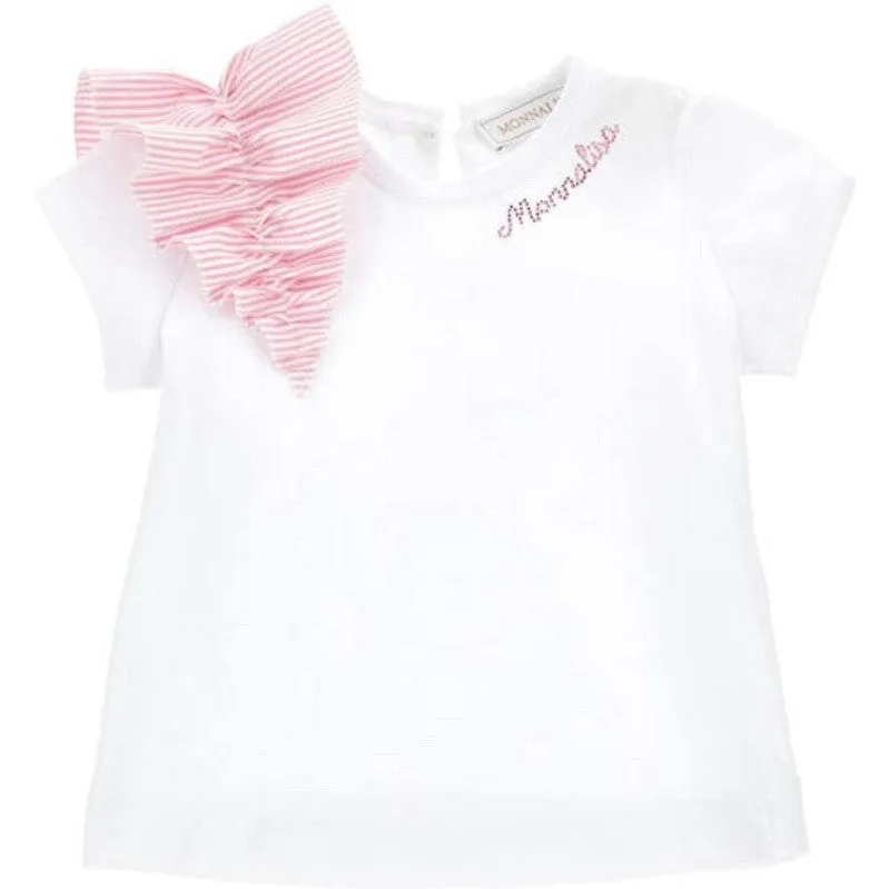 Ensemble Haut à Volants et Jupe Blanc pour Fille