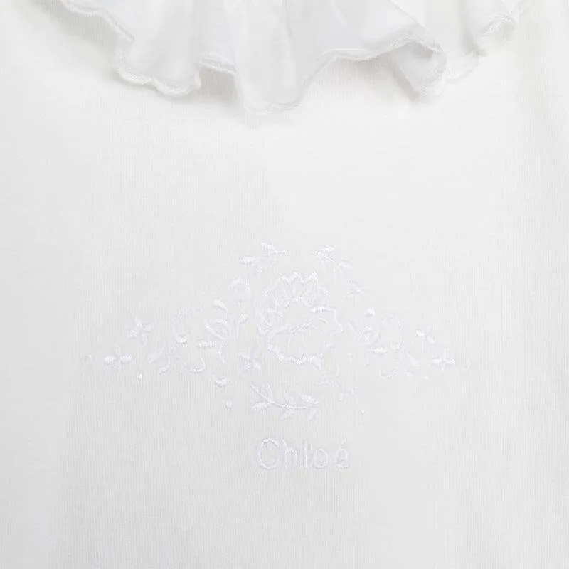 Ensemble de grenouillère en coton bio blanc pour bébé fille