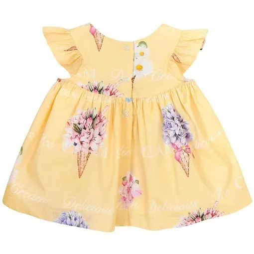 Ensemble Robe et Bloomer Jaune pour Bébé Fille