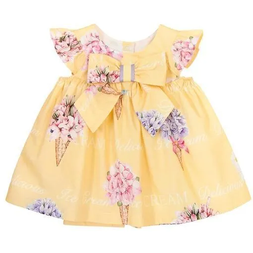Ensemble Robe et Bloomer Jaune pour Bébé Fille
