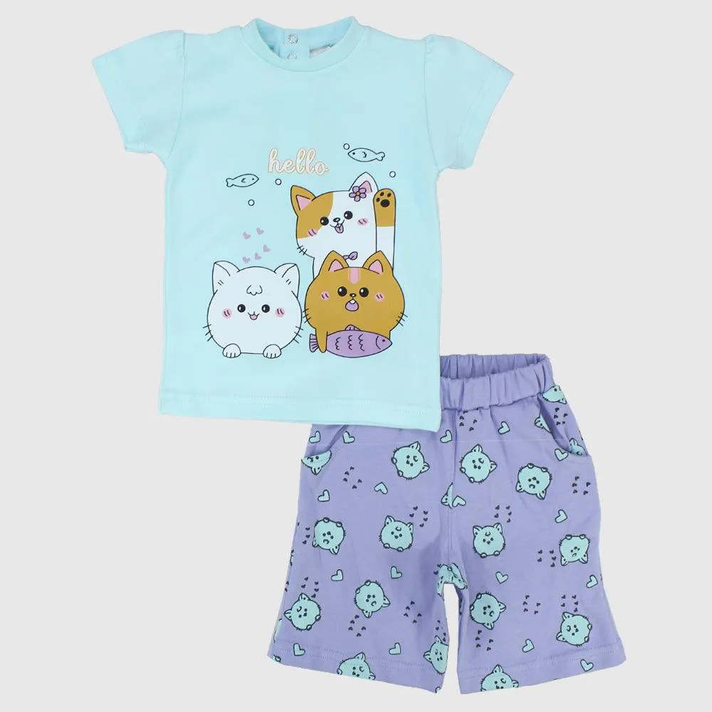 Pyjama à manches courtes pour bébés chatons
