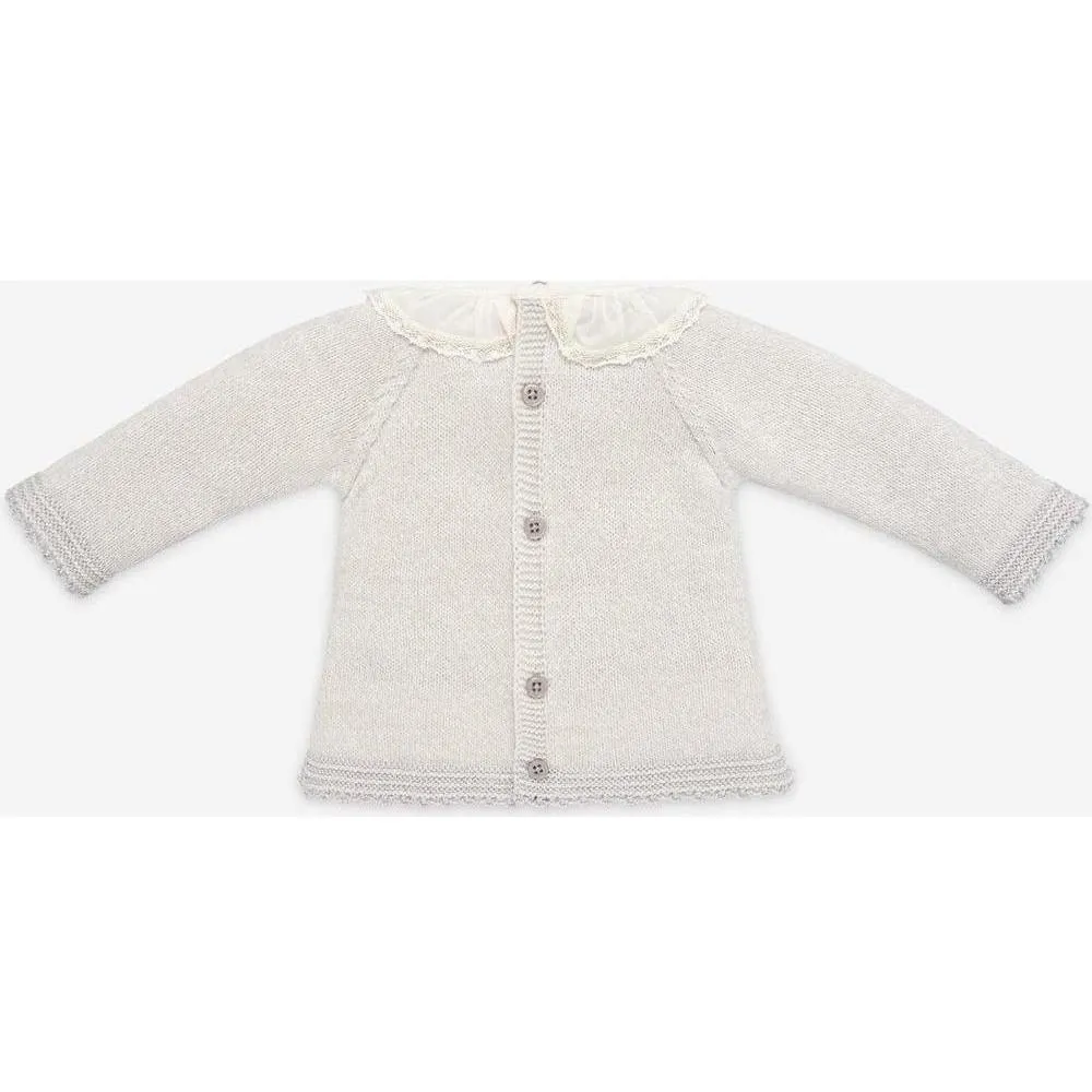 Ensemble tricoté 'Perseo' gris pâle pour bébé