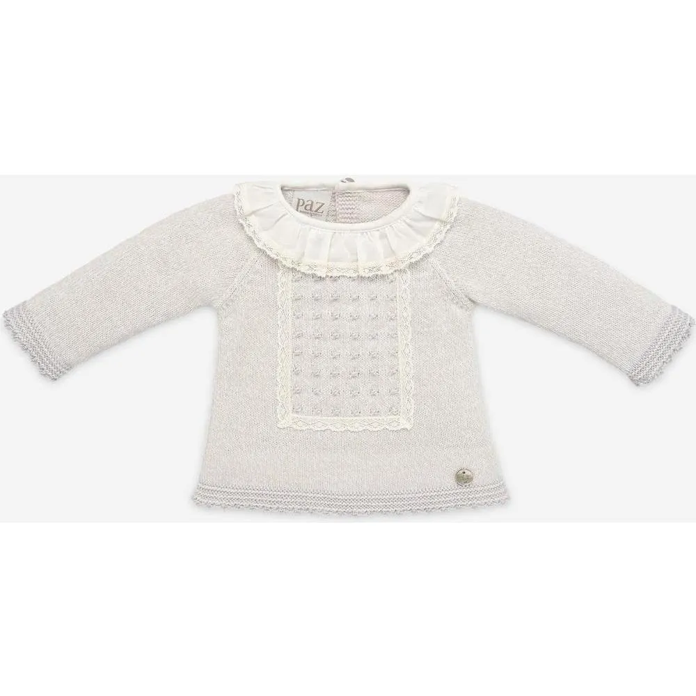 Ensemble tricoté 'Perseo' gris pâle pour bébé