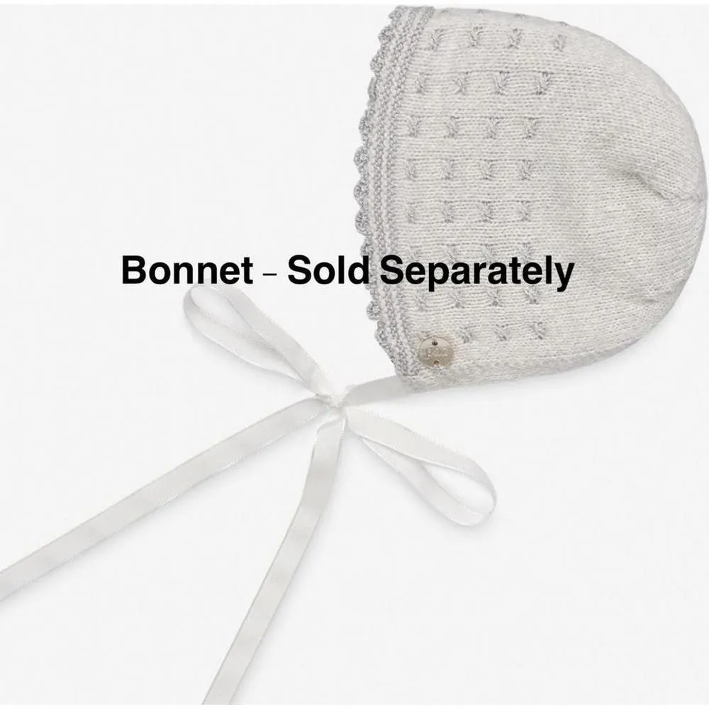 Ensemble tricoté 'Perseo' gris pâle pour bébé