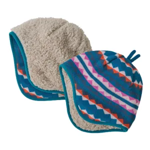 Bonnet Bébé Réversible - Rayures Diamant Marbre Rose par Patagonia