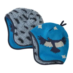 Bonnet Bébé Réversible - Guanaco Fiesta Blue Bird par Patagonia