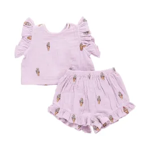 Ensemble deux pièces Baby Roey - Soft Serve Lavande par Pink Chicken