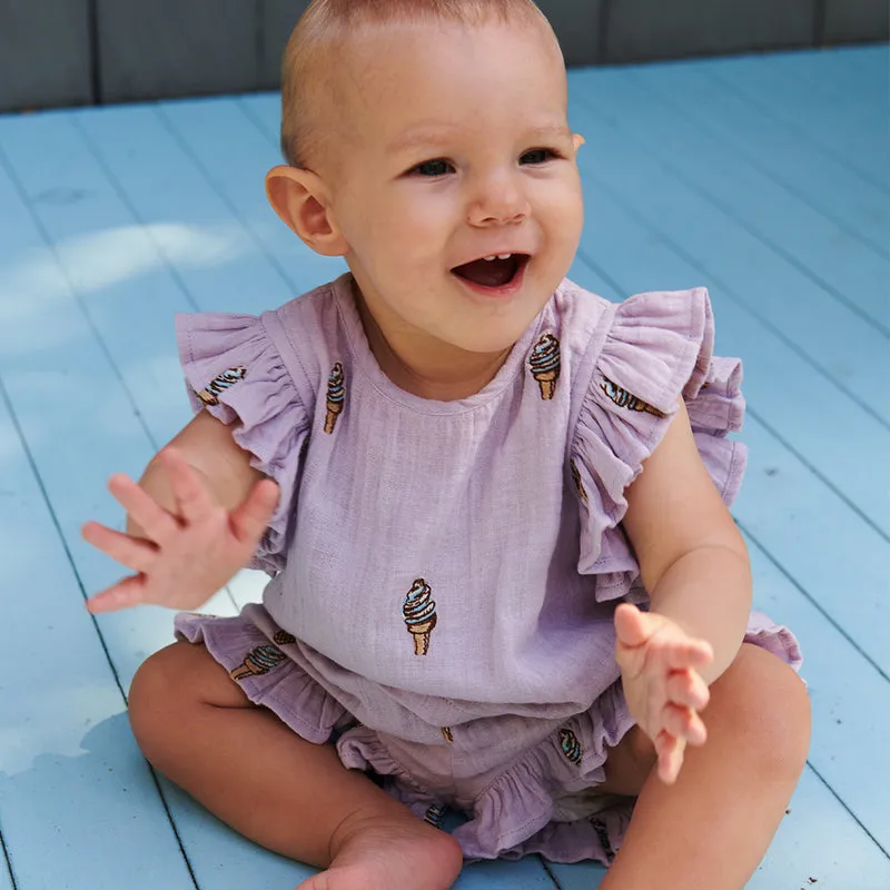 Ensemble deux pièces Baby Roey - Soft Serve Lavande par Pink Chicken