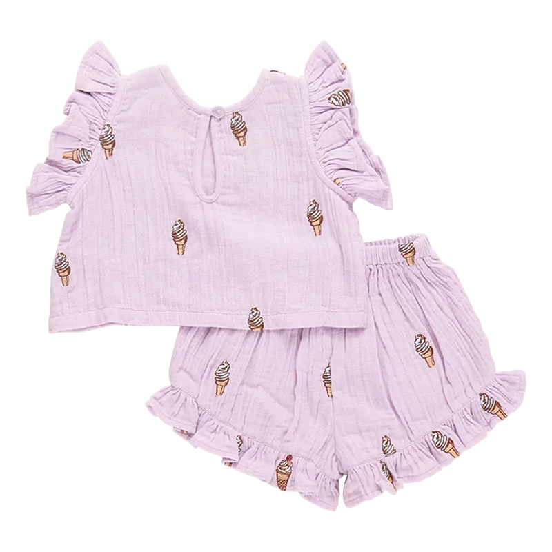 Ensemble deux pièces Baby Roey - Soft Serve Lavande par Pink Chicken