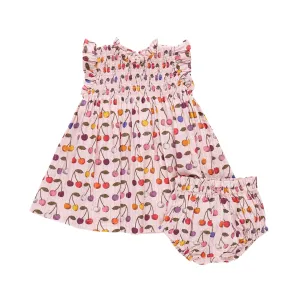 Ensemble Robe Bébé Stevie - Nuage Rose Cerise par Pink Chicken