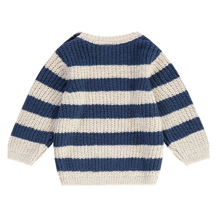 Pull rayé bébé - Bleu/Crème par Babyface