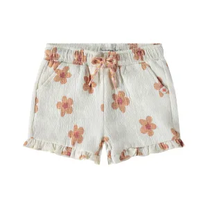 Short en sweat pour bébé - Fleuri crème par Babyface