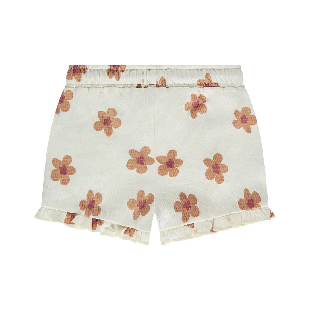 Short en sweat pour bébé - Fleuri crème par Babyface