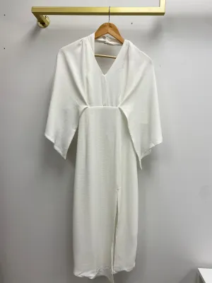 Robe blanche dos nu avec fente avant