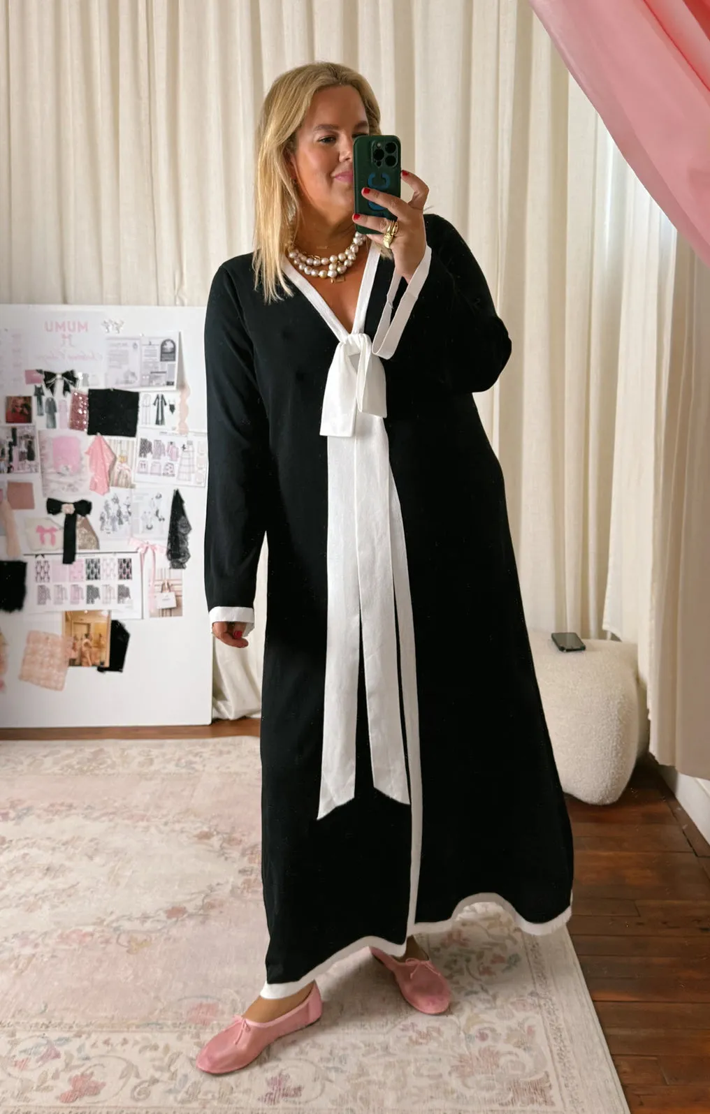 Robe Balboa ~ Maille contrastée noir et blanc