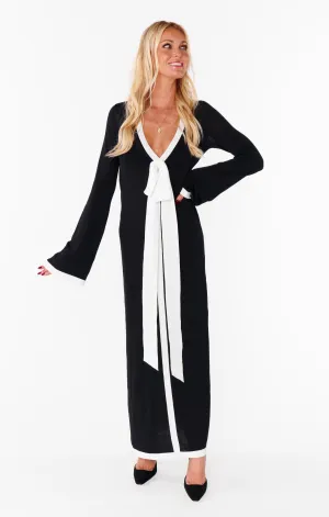 Robe Balboa ~ Maille contrastée noir et blanc